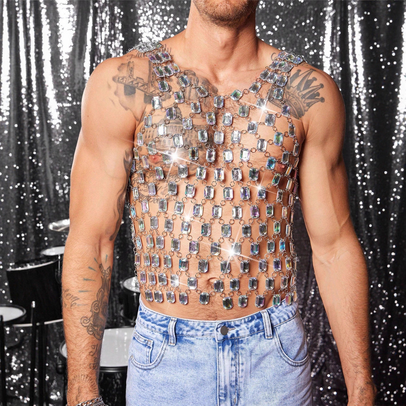 Heavy Metal Style Gem Vest Top