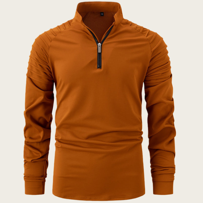 Spring And Autumn Men's POLO Zipper Sports Polo Shirt