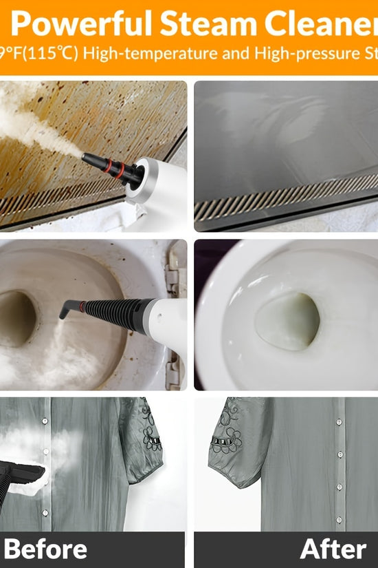 Handheld Multi-Surface Pressurized Steam Cleaner With 12 Accessories, Water Tank Multi-Purpose Steam Generator For Home Use, Natural Steam Cleaning Tiles, Floors, Bathrooms, Windows, Interior Decorati