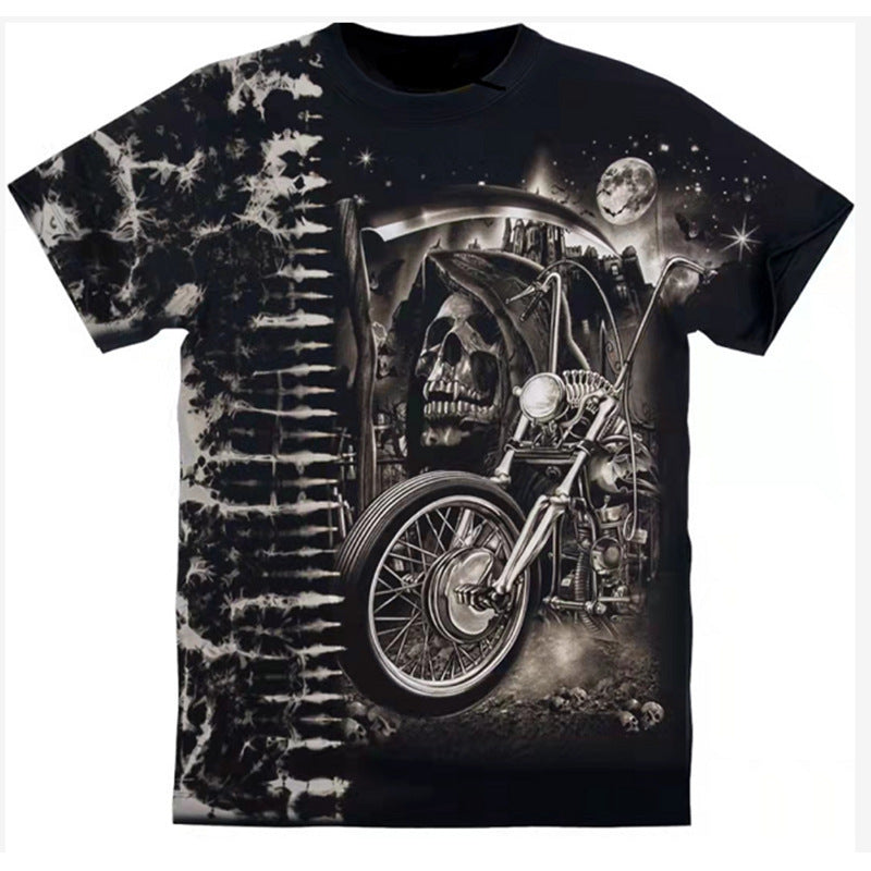 Printed Short-sleeved Leisure Motorcycle