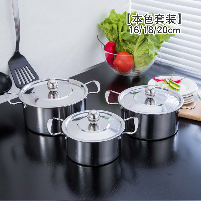 Cross-border pot suit Southeast Asia color pot set household colorful stainless steel Soup Pot Three-Piece Gift Set pot