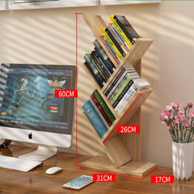 Tree-shaped Bookshelf Wall Desktop Bookshelf ins Nordic Office Simple Bedroom Room Trunk Bookshelf Small