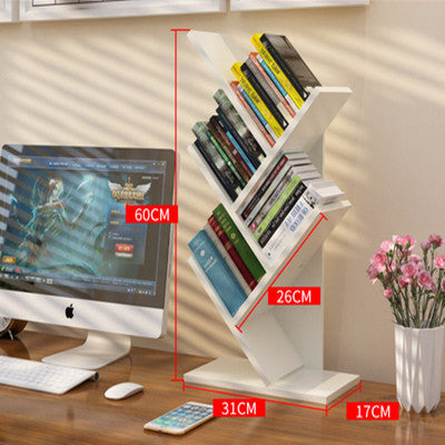 Tree-shaped Bookshelf Wall Desktop Bookshelf ins Nordic Office Simple Bedroom Room Trunk Bookshelf Small