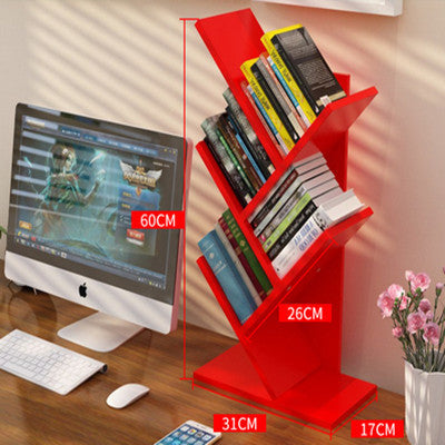 Tree-shaped Bookshelf Wall Desktop Bookshelf ins Nordic Office Simple Bedroom Room Trunk Bookshelf Small