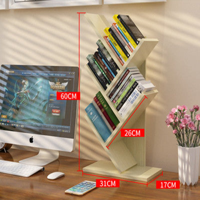 Tree-shaped Bookshelf Wall Desktop Bookshelf ins Nordic Office Simple Bedroom Room Trunk Bookshelf Small