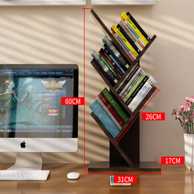 Tree-shaped Bookshelf Wall Desktop Bookshelf ins Nordic Office Simple Bedroom Room Trunk Bookshelf Small