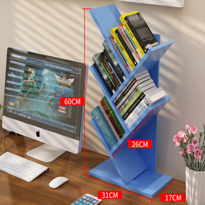 Tree-shaped Bookshelf Wall Desktop Bookshelf ins Nordic Office Simple Bedroom Room Trunk Bookshelf Small
