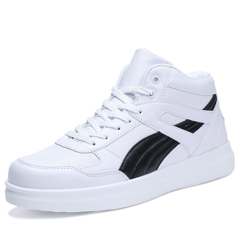 New Casual Sneakers, Fashionable Male and Female Student Skateboard Shoes, Leather Canvas Shoes, High-Top Casual Sports Sneakers
