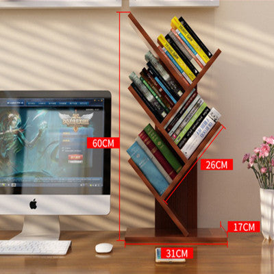 Tree-shaped Bookshelf Wall Desktop Bookshelf ins Nordic Office Simple Bedroom Room Trunk Bookshelf Small