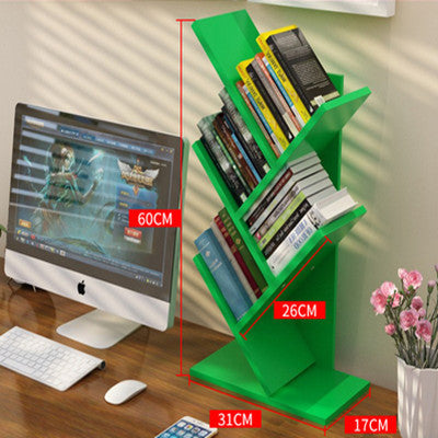 Tree-shaped Bookshelf Wall Desktop Bookshelf ins Nordic Office Simple Bedroom Room Trunk Bookshelf Small