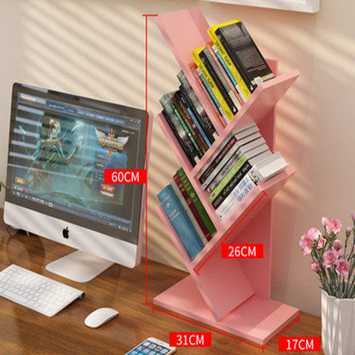 Tree-shaped Bookshelf Wall Desktop Bookshelf ins Nordic Office Simple Bedroom Room Trunk Bookshelf Small