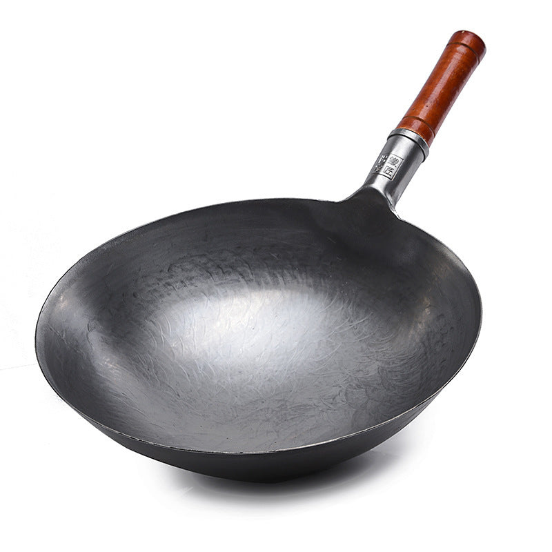 Authentic Forged Traditional Wok, Chef's Pot, Non-Stick Integrated Pot, Suitable for Home and Commercial Use, Uncoated Gift Pot