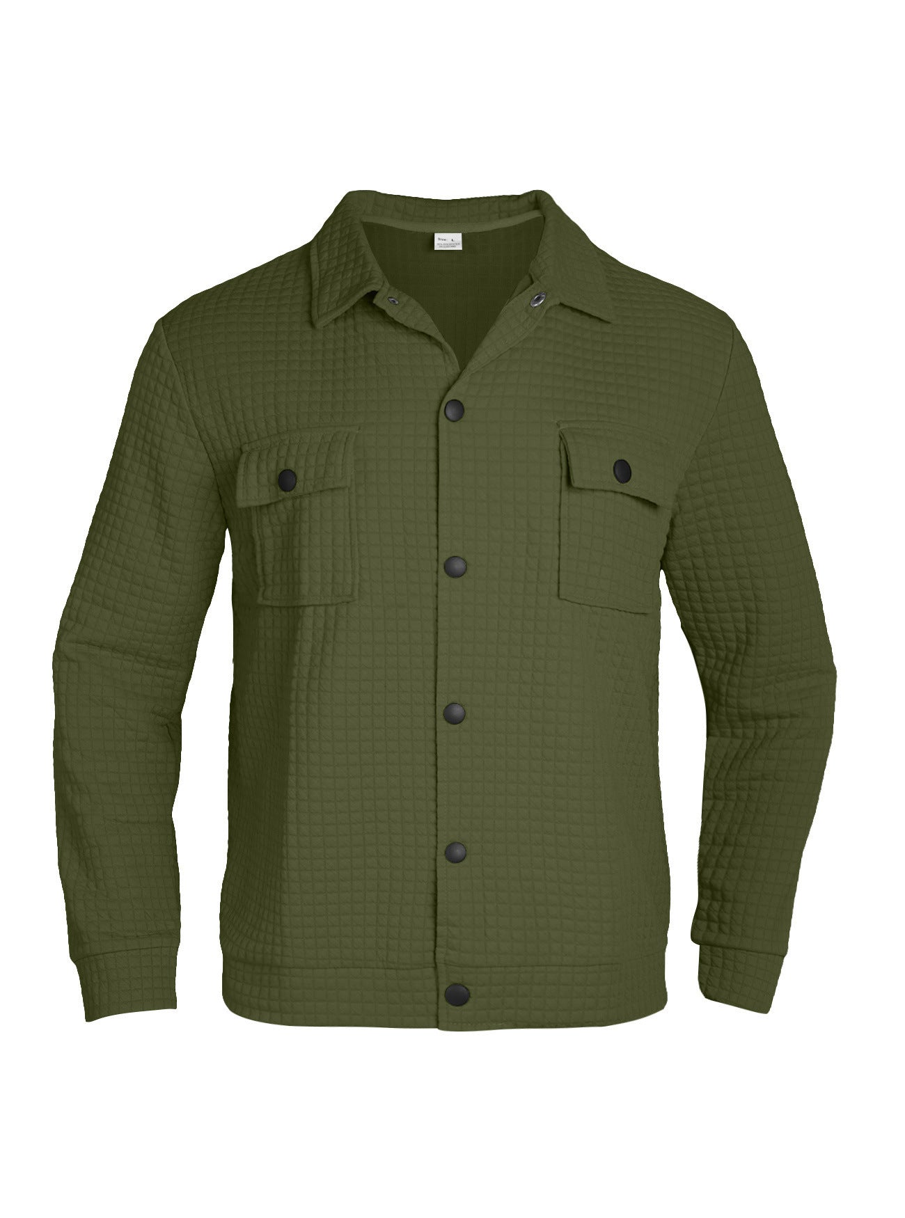 Casual Jacquard Checkered Loose Knit Work Shirt For Men