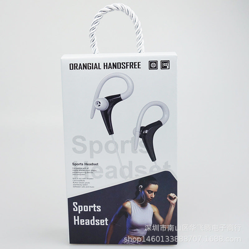 wired microphone ear-mounted in-ear sports earplugs sports wire-controlled Sports ear-mounted headphones