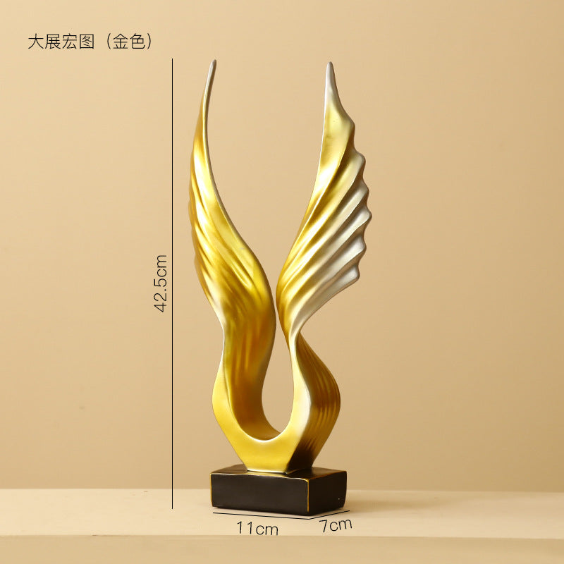 Nordic American Style Simple Resin Angel Wings Ornaments Soft Decoration Model Room Decoration TV Wine Cabinet Decoration Gift