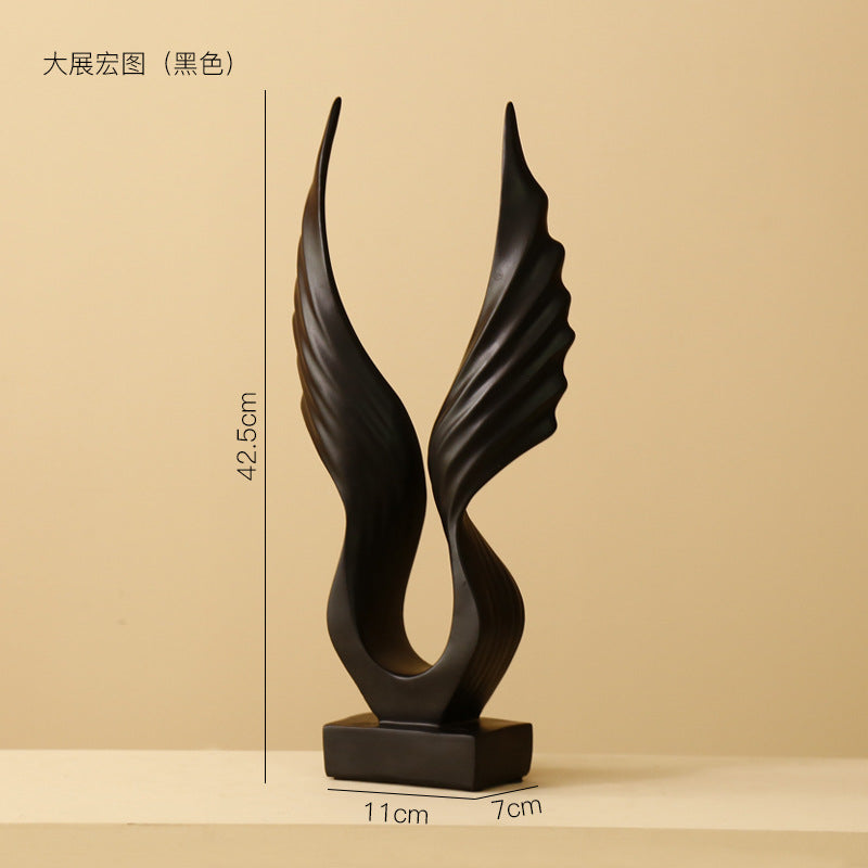 Nordic American Style Simple Resin Angel Wings Ornaments Soft Decoration Model Room Decoration TV Wine Cabinet Decoration Gift