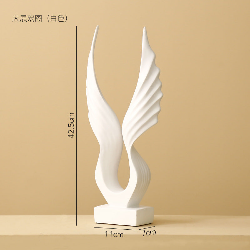 Nordic American Style Simple Resin Angel Wings Ornaments Soft Decoration Model Room Decoration TV Wine Cabinet Decoration Gift