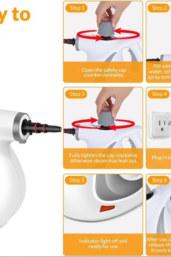 Handheld Multi-Surface Pressurized Steam Cleaner With 12 Accessories, Water Tank Multi-Purpose Steam Generator For Home Use, Natural Steam Cleaning Tiles, Floors, Bathrooms, Windows, Interior Decorati