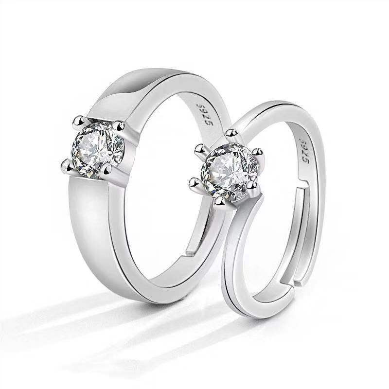 Moissanite Engagement Couple Couple Rings