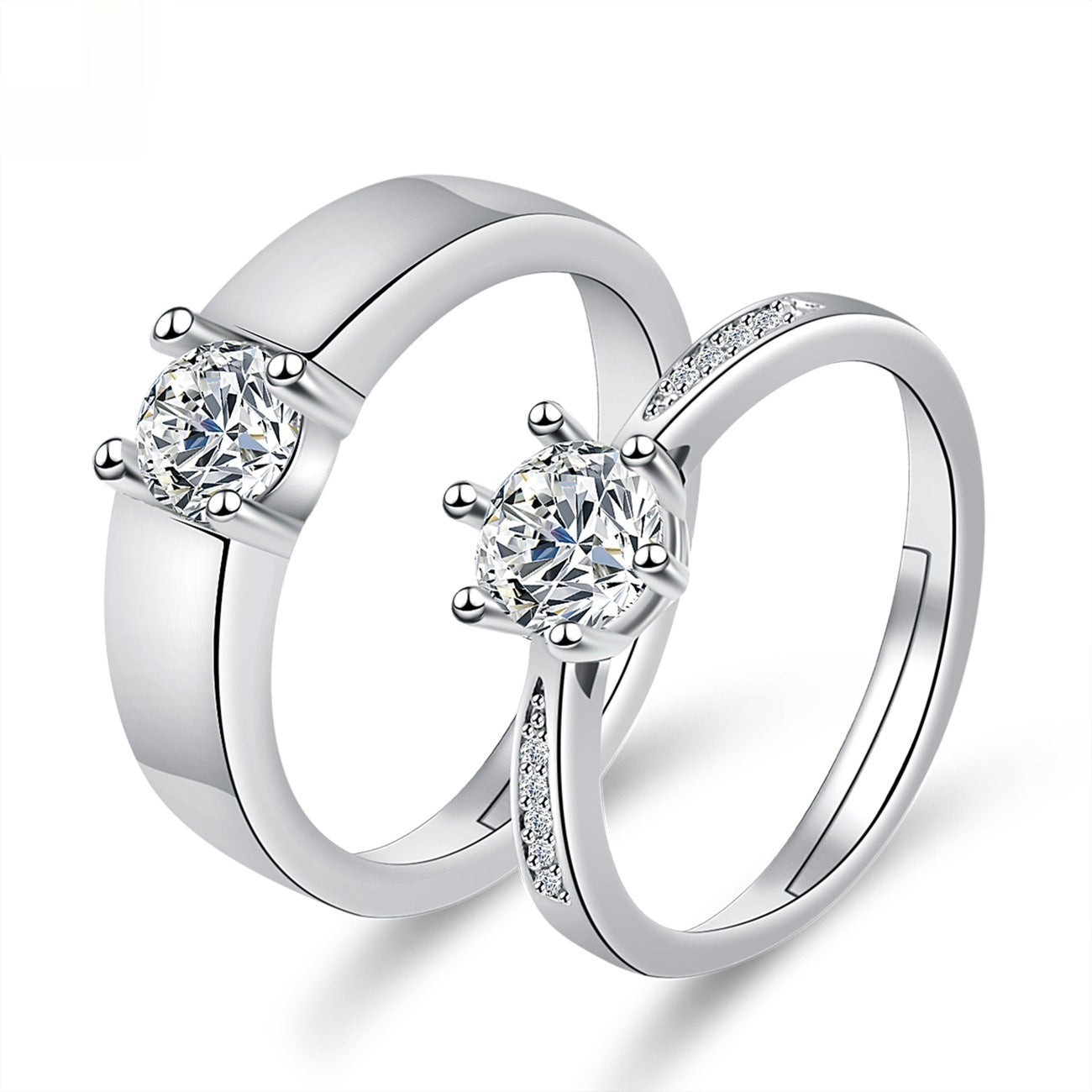 Moissanite Engagement Couple Couple Rings