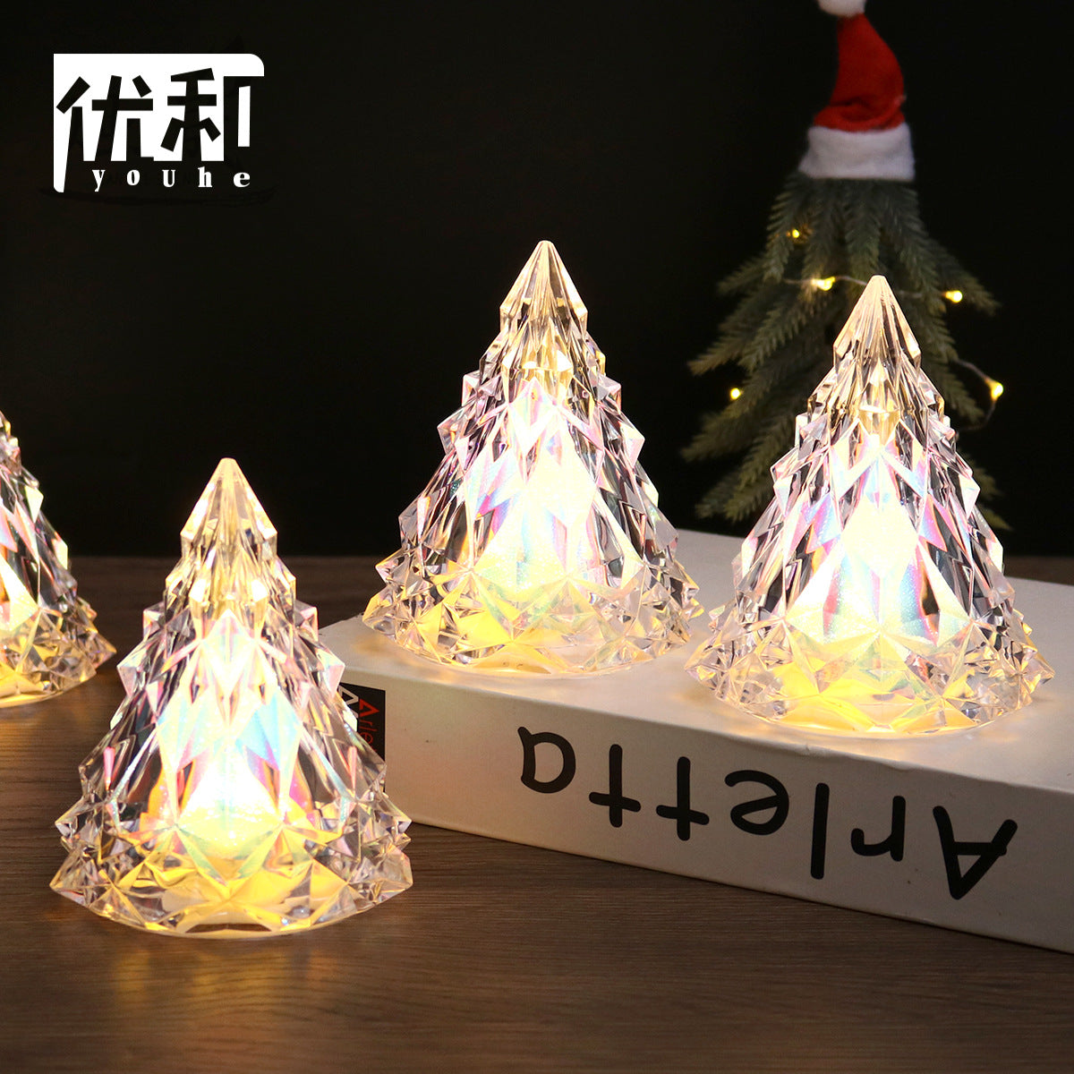 Christmas decorations atmosphere light wind lamp led luminous nightlight wedding room romantic layout small iceberg lamp