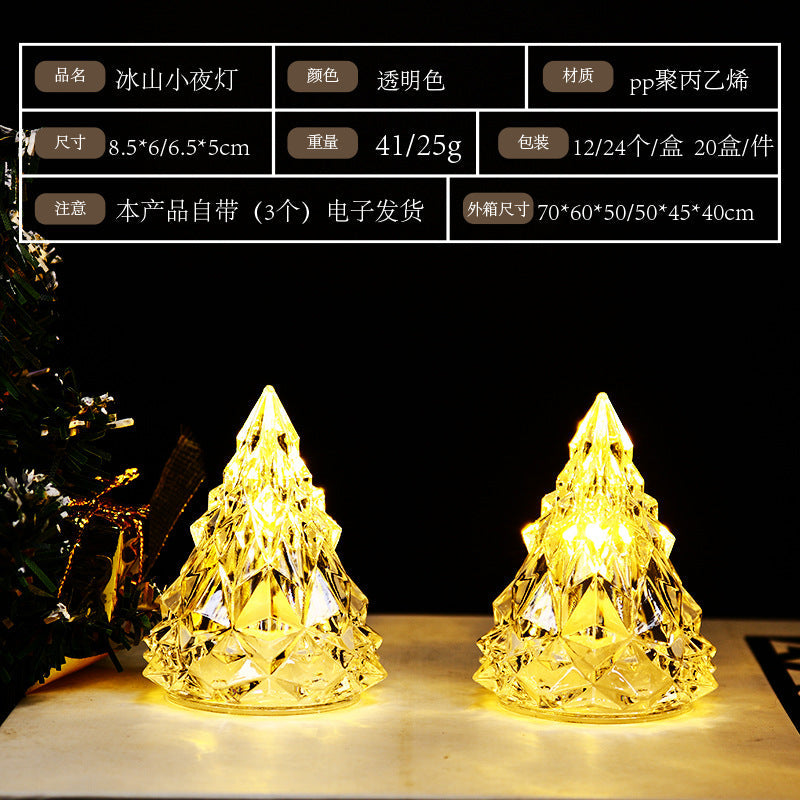 Christmas decorations atmosphere light wind lamp led luminous nightlight wedding room romantic layout small iceberg lamp