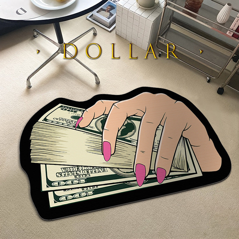 Dollar Banknote Cross-border Door Mat Factory Wholesale Amazon Entrance Floor Mat Decorative Door Wear Mat