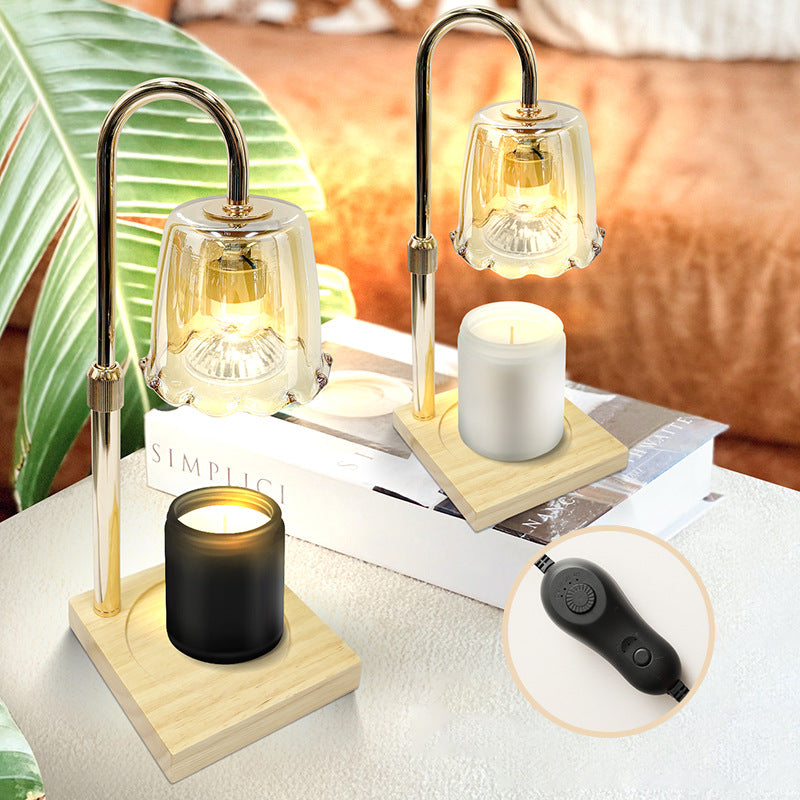 Cross-border Creative Petal Telescopic Wax Melter Lamp Atmosphere Dimming Night Light Household Bedside Desktop Decorative Table Lamp