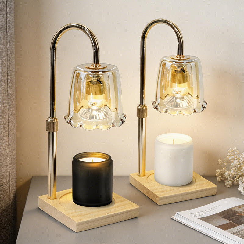 Cross-border Creative Petal Telescopic Wax Melter Lamp Atmosphere Dimming Night Light Household Bedside Desktop Decorative Table Lamp