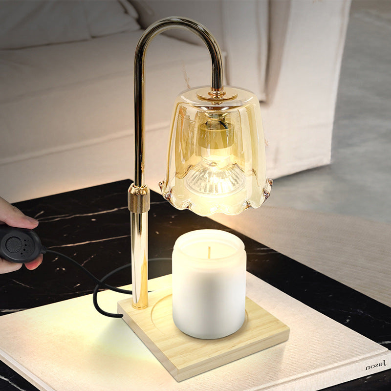Cross-border Creative Petal Telescopic Wax Melter Lamp Atmosphere Dimming Night Light Household Bedside Desktop Decorative Table Lamp