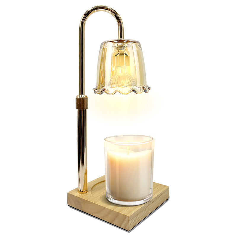 Cross-border Creative Petal Telescopic Wax Melter Lamp Atmosphere Dimming Night Light Household Bedside Desktop Decorative Table Lamp