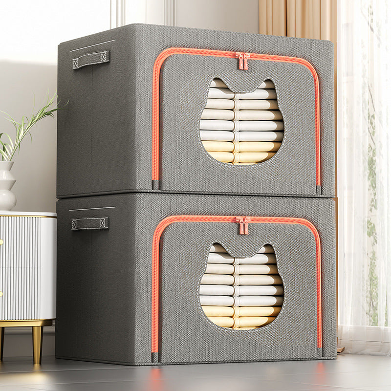 New Animal Head Storage Box Cotton and Linen with Steel Frame Fabric Clothes Storage Box Folding Quilt Storage Storage Box