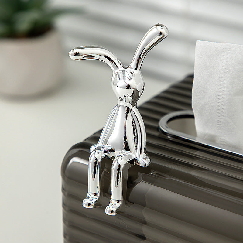 Long-Eared Rabbit Small Sitting Ornaments Accessible Luxury High-End Soft Decoration High-End Home Living Room Tv Cabinet Wine Cabinet Decorations