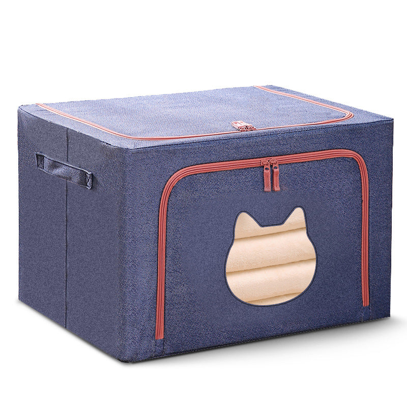 New Animal Head Storage Box Cotton and Linen with Steel Frame Fabric Clothes Storage Box Folding Quilt Storage Storage Box
