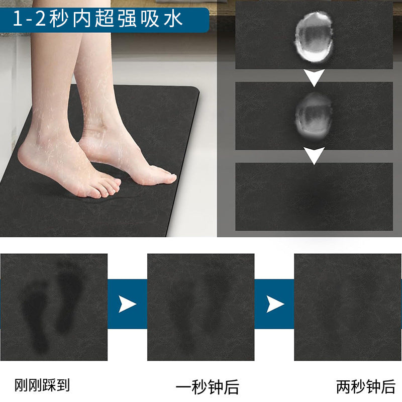 Diatom Mud Floor Mat Bathroom Toilet Door Absorbent Mat Non-Slip Household Toilet Foot Mat Carpet Home Sludge Resistance