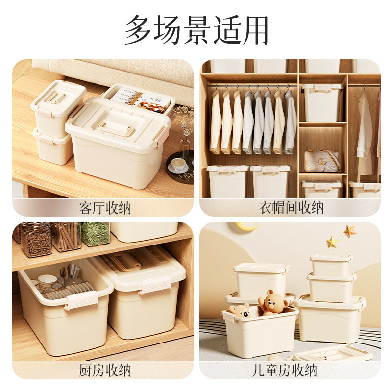 Household Miscellaneous Storage Box Living Room Large-Capacity Clothing Storage Waterproof Dustproof Thickened Desktop Storage Box