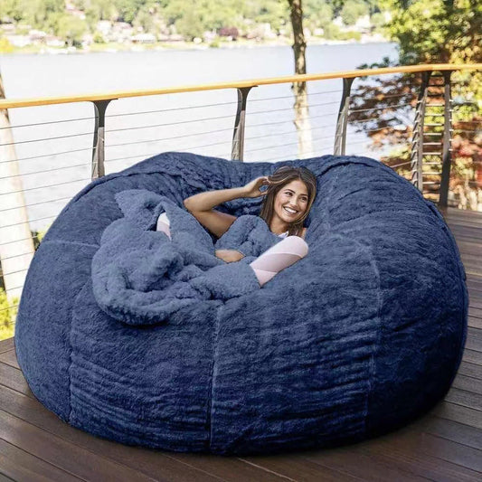 Amazon Lazy Sofa Sponge Bed Bean Bag Double Three-Person Bedroom Plush Bean Rice Fabric Recliner Jacket