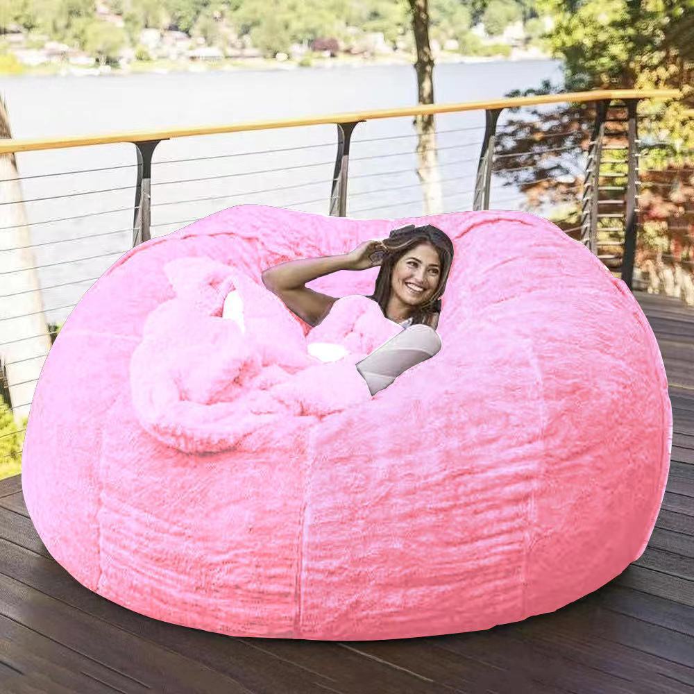 Amazon Lazy Sofa Sponge Bed Bean Bag Double Three-Person Bedroom Plush Bean Rice Fabric Recliner Jacket