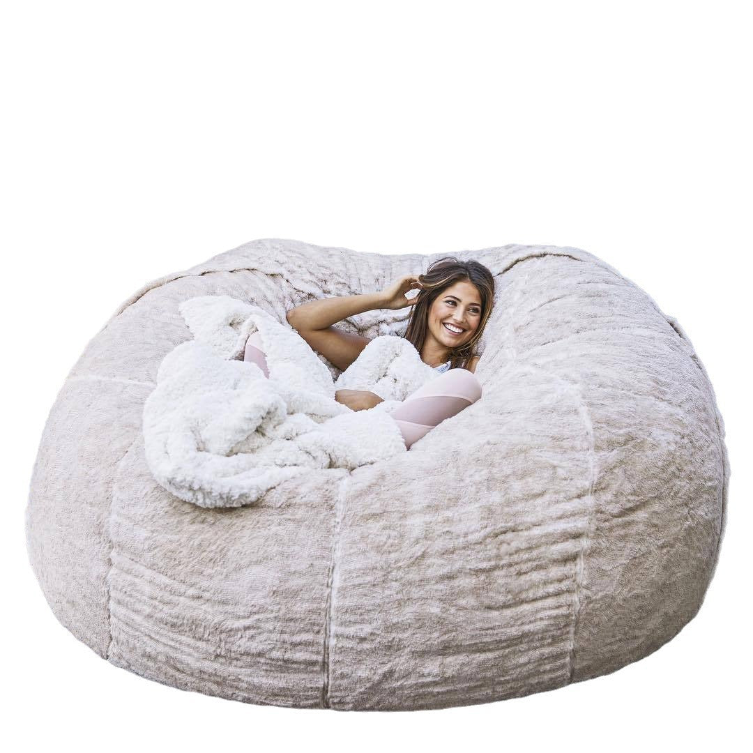 Amazon Lazy Sofa Sponge Bed Bean Bag Double Three-Person Bedroom Plush Bean Rice Fabric Recliner Jacket