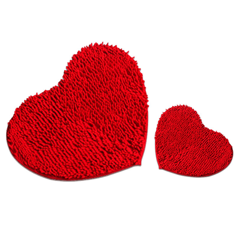 A Soft Velvet Heart-Shaped Door Mat, Non-Slip Bathroom Carpet, Suitable for Home Decoration Super Absorbent Carpet
