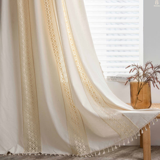 Cloth father curtain American polka dot crochet stitching curtain curtain living room bedroom bay window finished wholesale small window