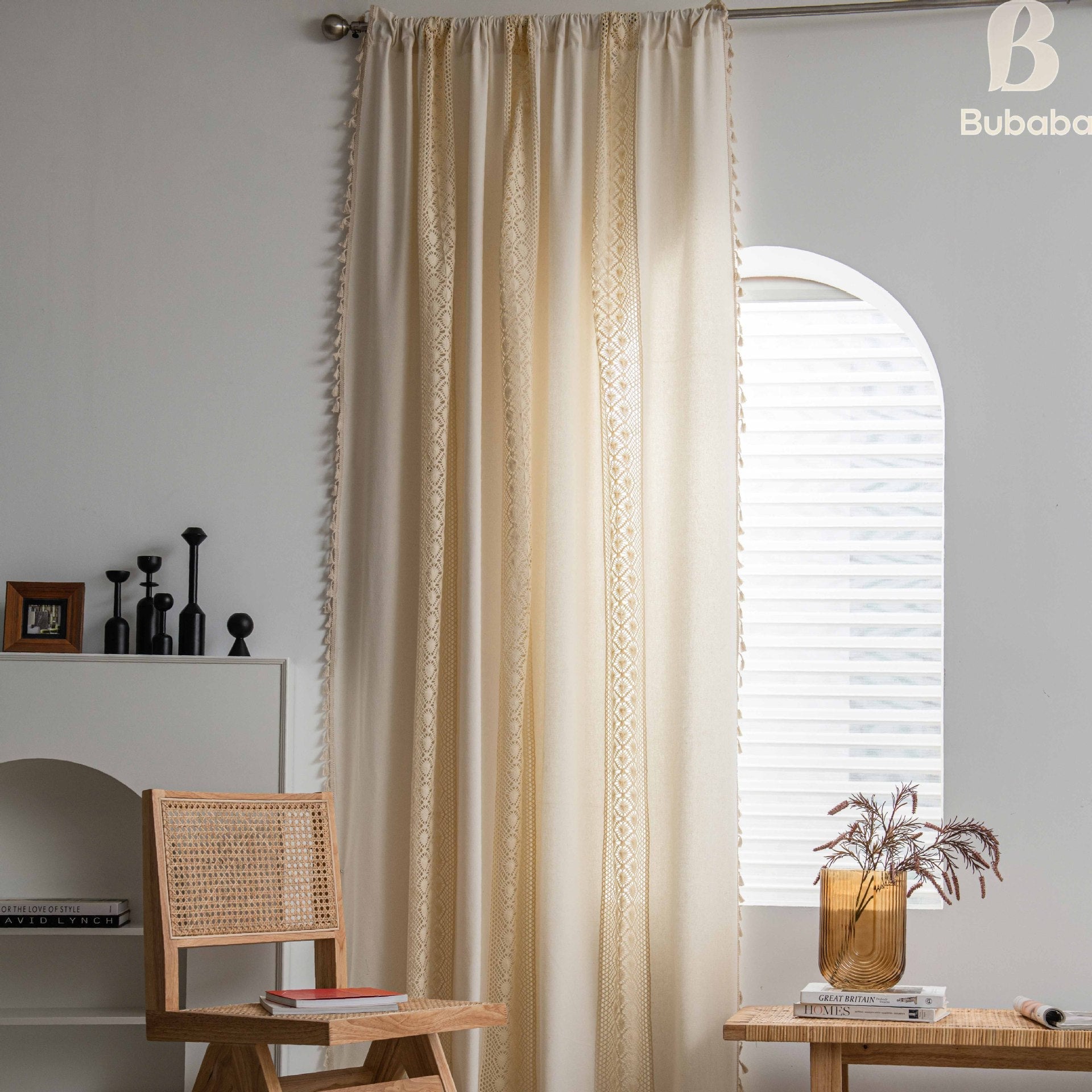 Cloth father curtain American polka dot crochet stitching curtain curtain living room bedroom bay window finished wholesale small window