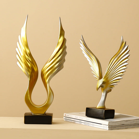 Nordic American Style Simple Resin Angel Wings Ornaments Soft Decoration Model Room Decoration TV Wine Cabinet Decoration Gift