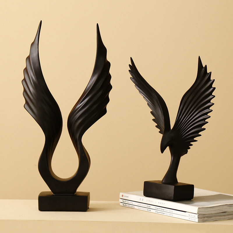 Nordic American Style Simple Resin Angel Wings Ornaments Soft Decoration Model Room Decoration TV Wine Cabinet Decoration Gift