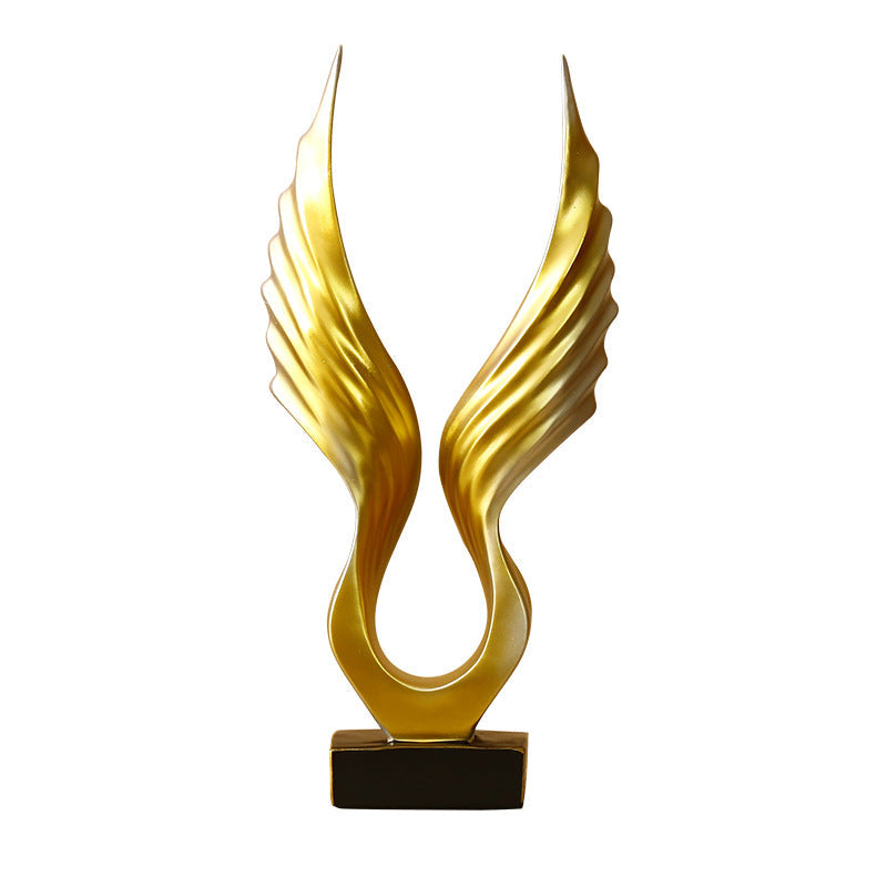 Nordic American Style Simple Resin Angel Wings Ornaments Soft Decoration Model Room Decoration TV Wine Cabinet Decoration Gift