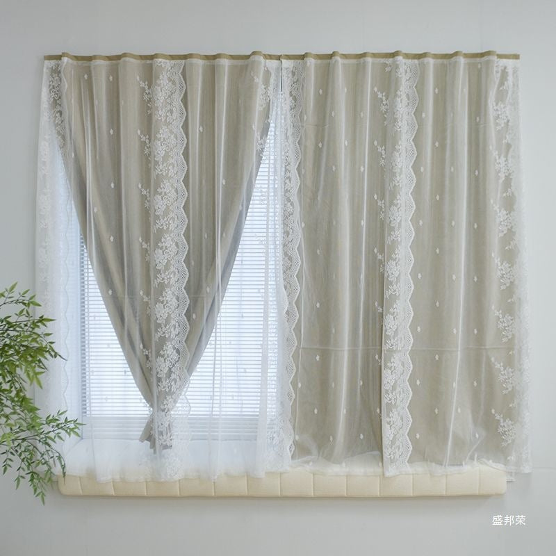 Blackout Curtains for Rental House Bedroom Bay Window, No-Drill Installation with Magic Tape Adhesive for Small Windows