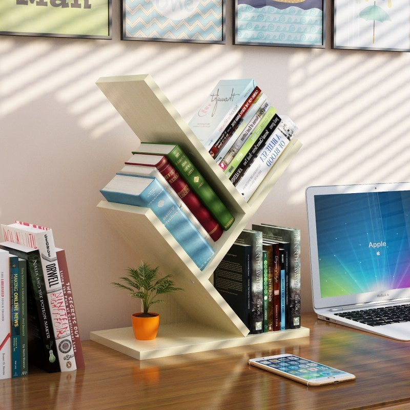 Tree-shaped Bookshelf Wall Desktop Bookshelf ins Nordic Office Simple Bedroom Room Trunk Bookshelf Small