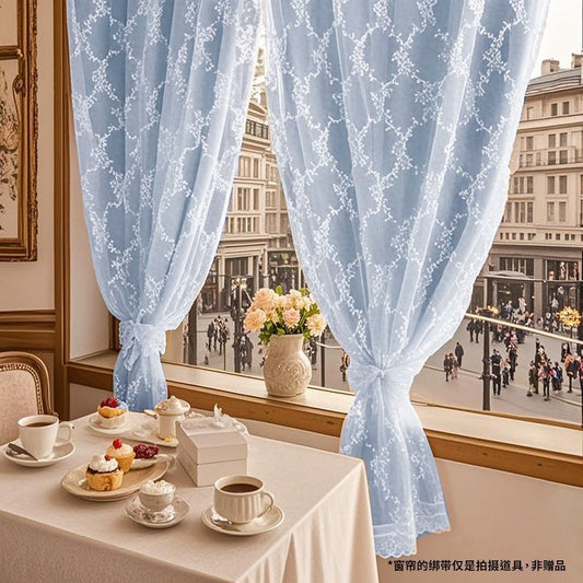 Magic Tape Jacquard Sheer Curtain Window Blockout No-Drill Curtain Sunshade Lace Sheer Curtain Blackout Floating Curtain