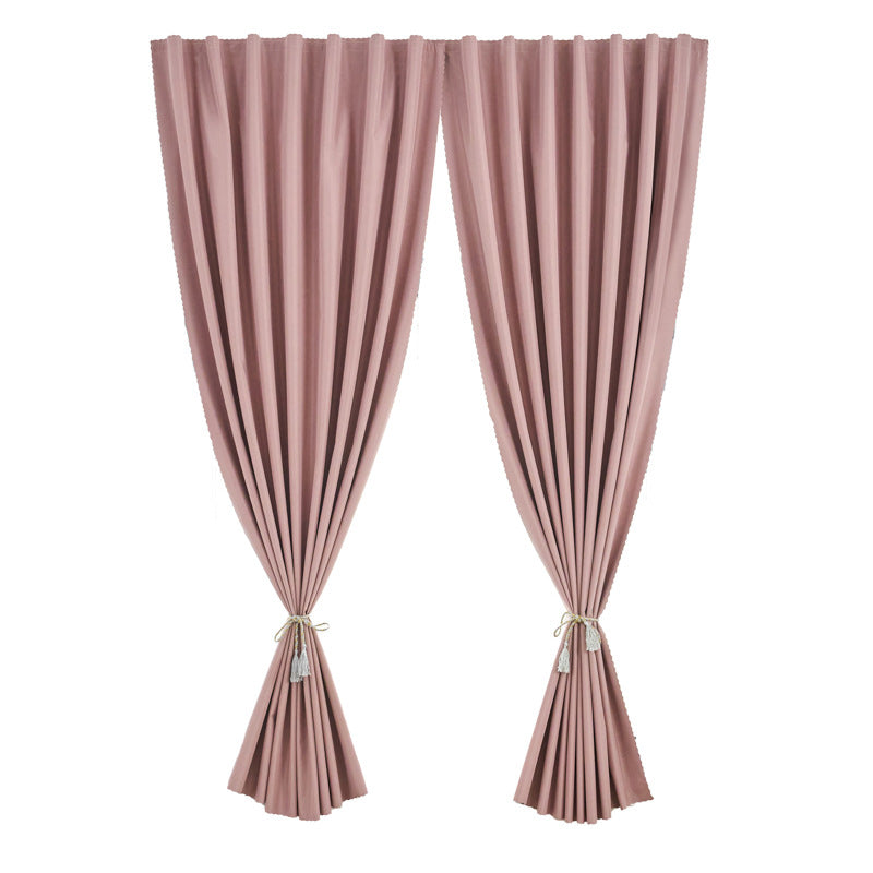Full Blackout Curtains, No-Drill Magic Tape, Rental House Partition Curtain, Bedroom Bay Window Self-Adhesive Small Window Blocking Short Curtain