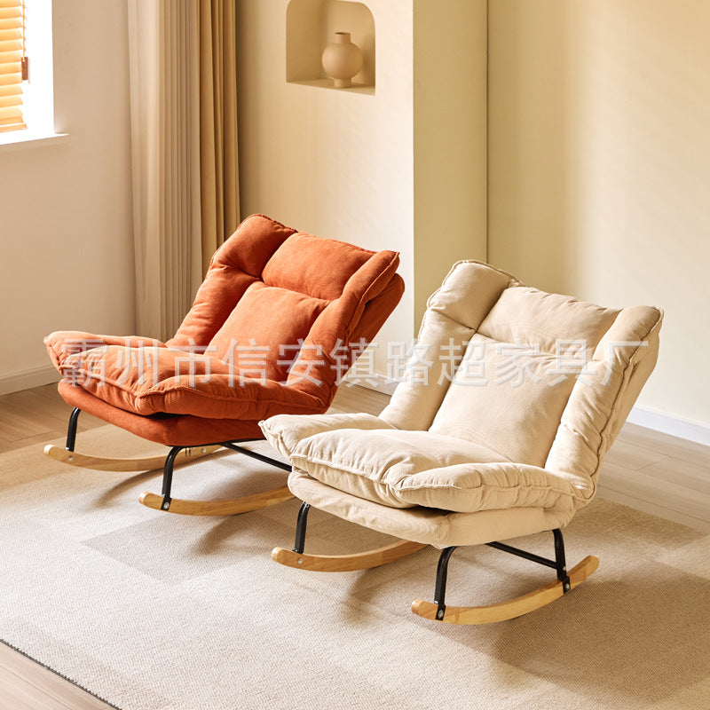Lazy Sofa Can Lie down and Sleep, Comfortable and Soft, Fully Wrapped Bedroom Fabric Single Small Apartment Leisure Rocking Chair